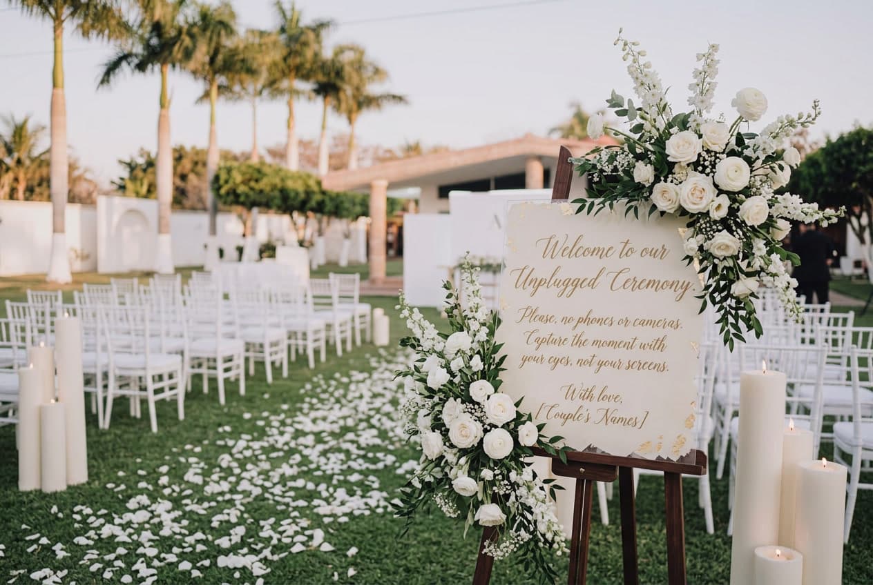 Unplugged Wedding Sign: 15 Wordings That Actually Work